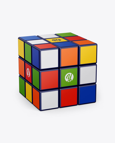 Glossy Rubik's Cube Mockup