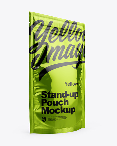 Metallic Stand Up Pouch with Zipper Mockup