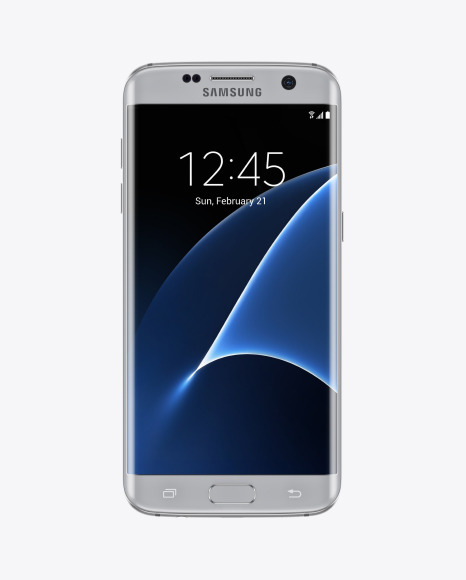 Silver Titanium Samsung Galaxy S7 Phone Mockup