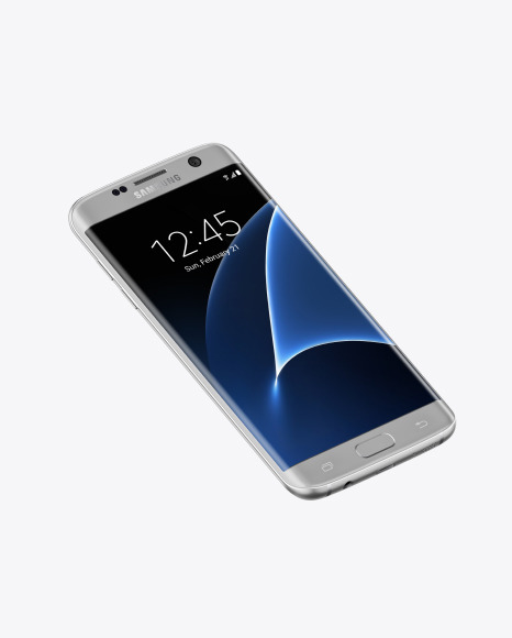 Silver Titanium Samsung Galaxy S7 Phone Mockup