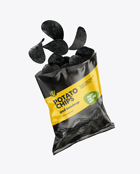 Glossy Bag w/ Black Chips Mockup