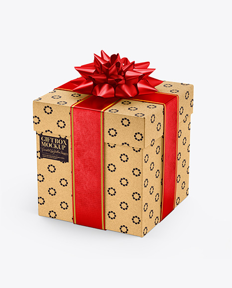 Kraft Gift Box Mockup