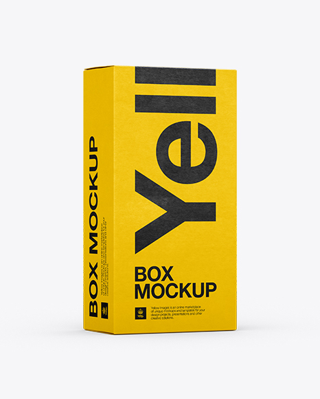 Paper Box Mockup - 25° Angle Front View (Eye-Level Shot)