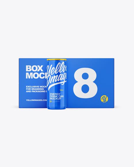 Box With Glossy Can Mockup
