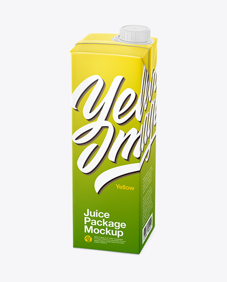 Juice Package Mockup - Half Side View