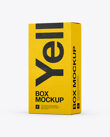 Paper Box Mockup - 25° Angle Front View (Eye-Level Shot)