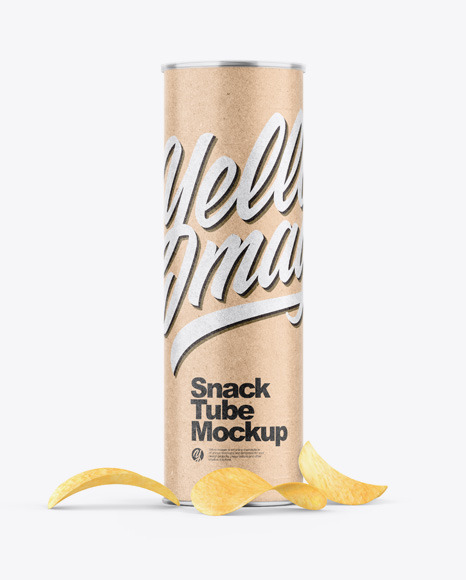 Kraft Snack Tube w/ Chips Mockup