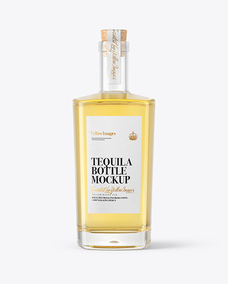 Tequila Bottle with Cork Mockup