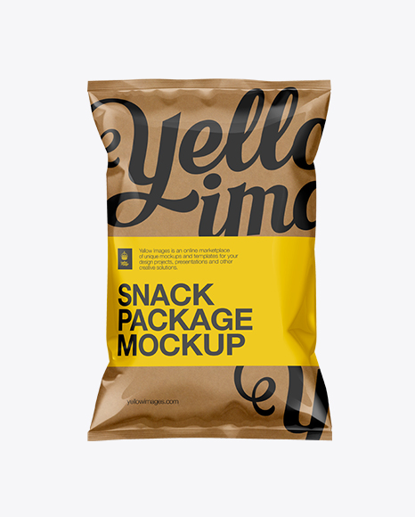 Kraft Paper Snack Bag Mockup