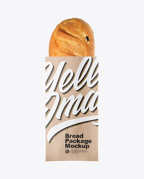 Kraft Bag With Bread Mockup