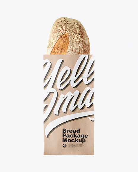 Kraft Bag With Bread Mockup