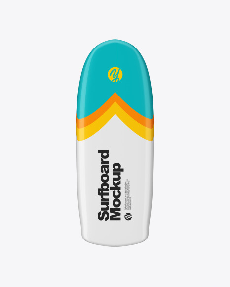 Classic Surfboard Mini Simmons Glossy Mockup - Front View