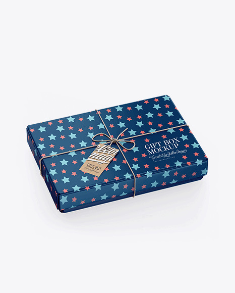 Glossy Gift Box w/ Label Mockup