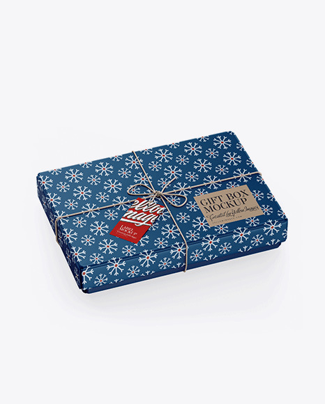Matte Gift Box w/ Label Mockup