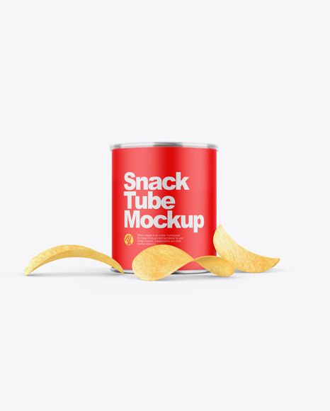 Matte Snack Tube w/ Chips Mockup