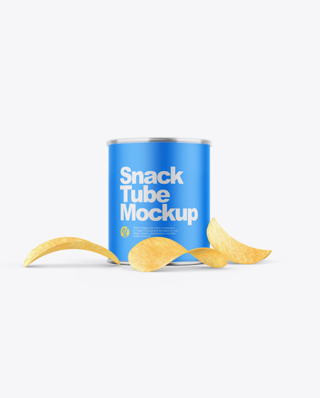Paper Snack Tube w/ Chips Mockup