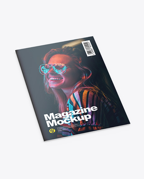 Glossy Magazine Mockup - Half Side View