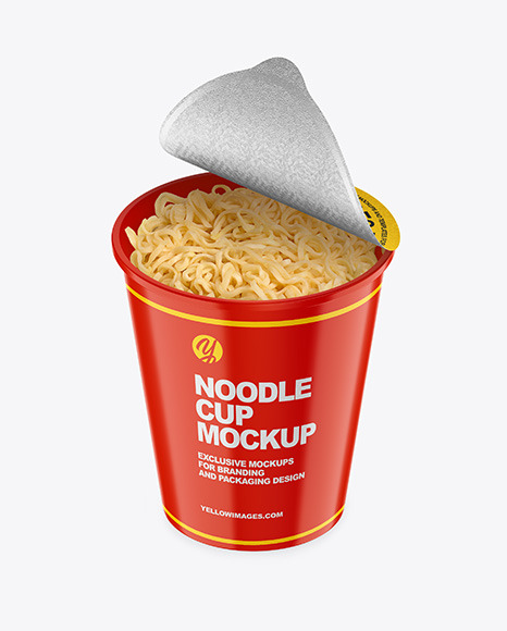 Glossy Cooked Noodle Cup Mockup