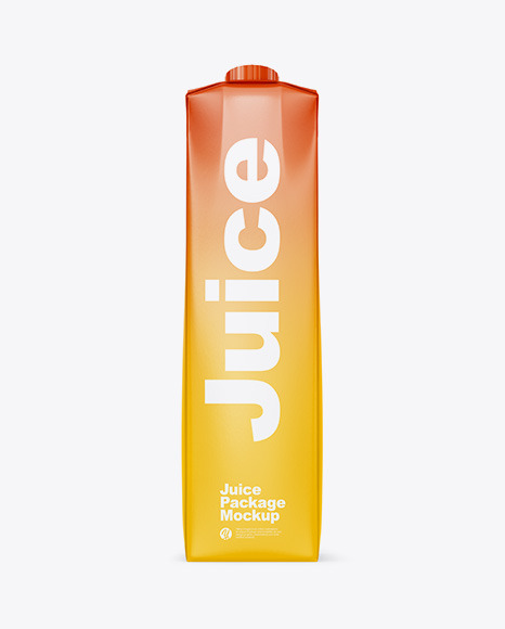 1L Glossy Juice Package Mockup - Back View