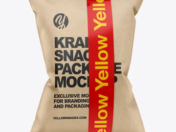 Kraft Snack Bag w/ Tape Mockup