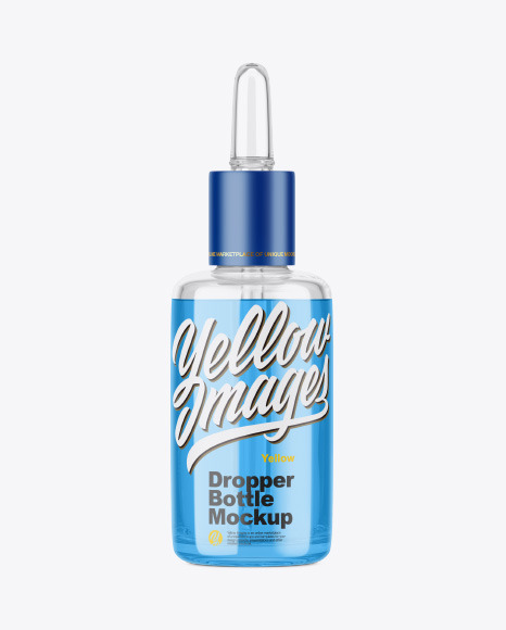 Cosmetic Clear Glass Dropper Bottle Mockup