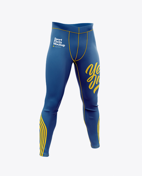 Compression Trousers Mockup – Half Side View