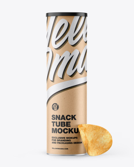 Kraft Snack Tube w/ Chips Mockup