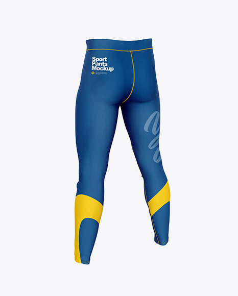 Compression Trousers Mockup – Back Half Side View