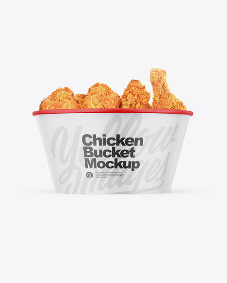 Matte Bucket With Chicken Mockup