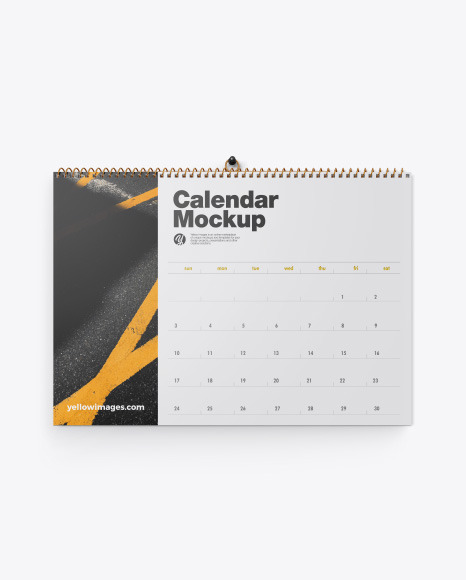 Matte Wall Calendar w/ Pin Mockup