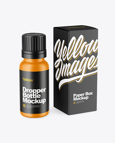 Matte Dropper Bottle with Box Mockup