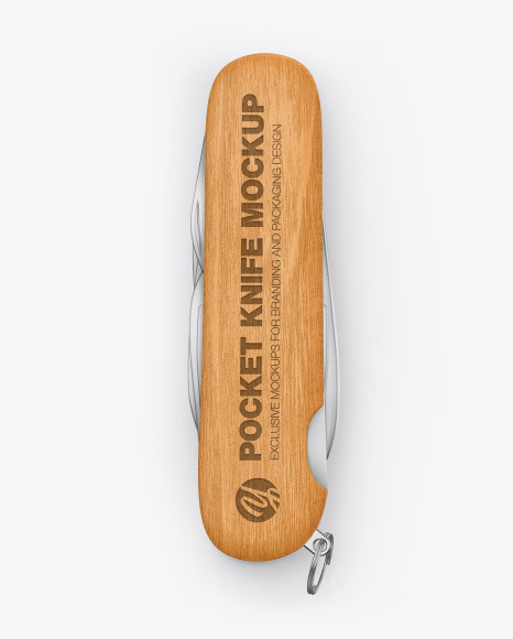 Wooden Pocket Knife Mockup