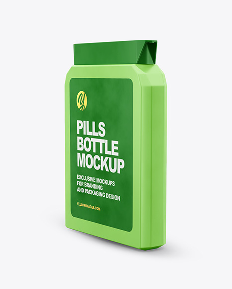 Flat Pills Bottle Mockup