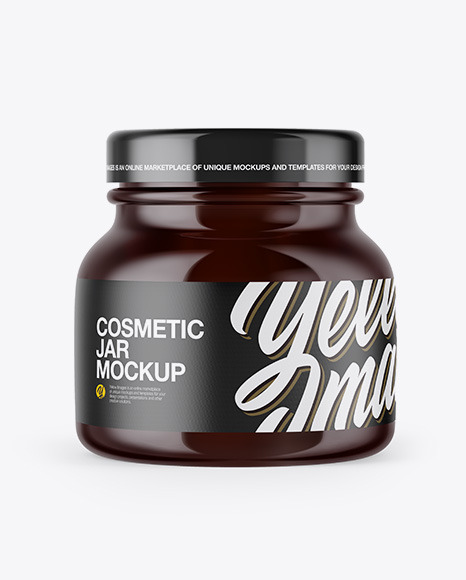 Amber Cosmetic Jar Mockup