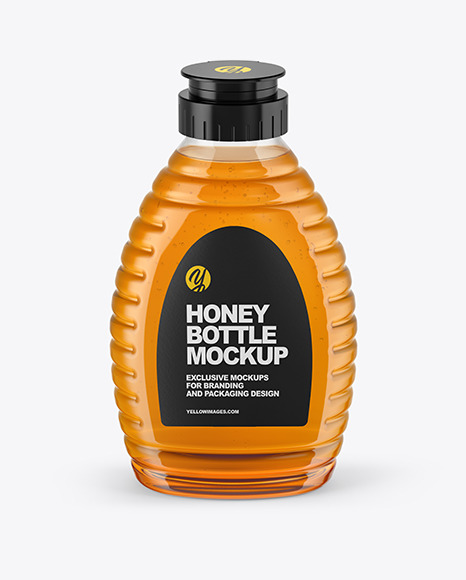 Clear Plastic Honey Bottle Mockup