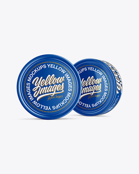 Two Glossy Round Tin Boxes Mockup