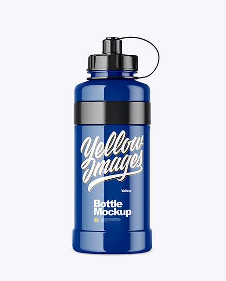 1000ml Glossy Plastic Sport Bottle Mockup