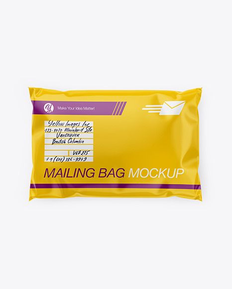 Glossy Mailing Bag Mockup - Top View
