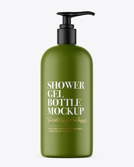 Matte Shower Gel Bottle with Pump Mockup