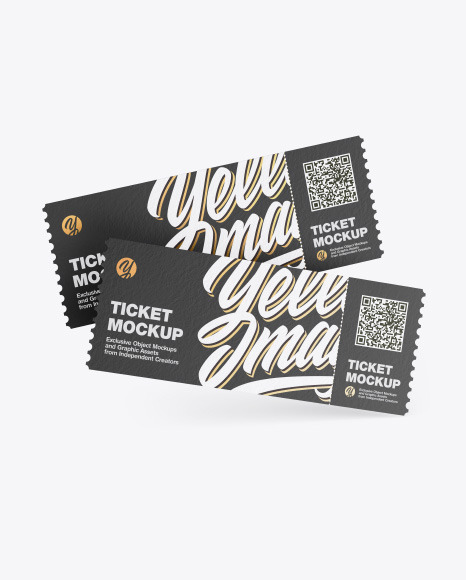 Two Textured Tickets Mockup