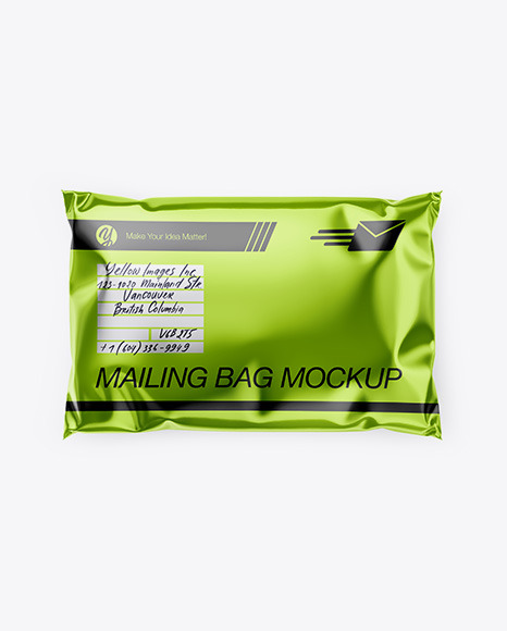 Metallic Mailing Bag Mockup - Top View