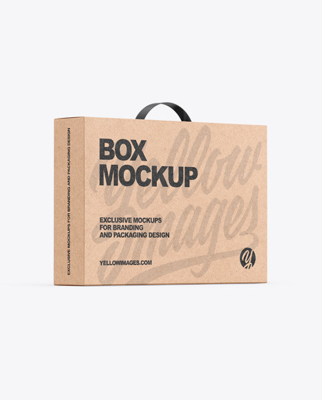 Kraft Box With Handle Mockup