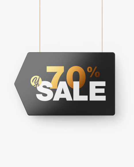 Glossy Discount Sign Mockup