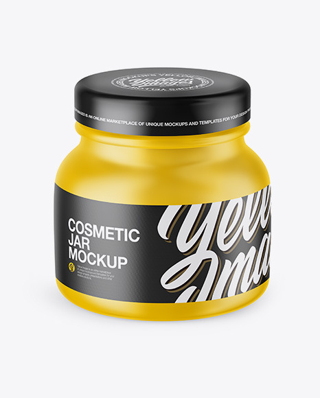 Matte Cosmetic Jar Mockup – High-Angle Shot