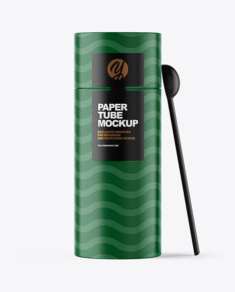 Paper Tube with Spoon Mockup