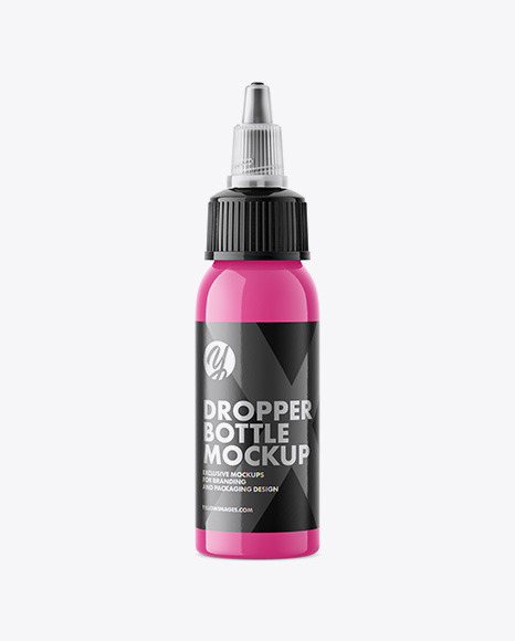 1 Oz Plastic Dropper Bottle Mockup