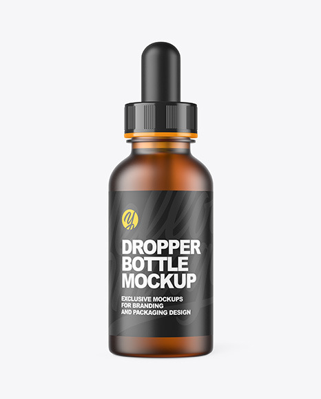 Frosted Amber Dropper Bottle Mockup