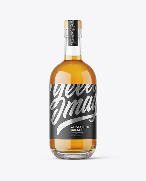 Clear Glass Whisky Bottle mockup