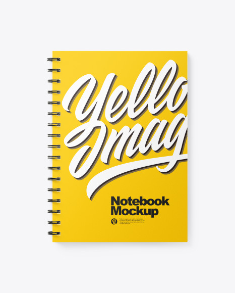 Spiral A4 Notebook Mockup – Top View