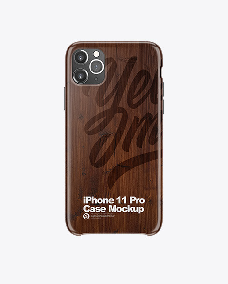iPhone 11 Pro Dark Wooden Case Mockup